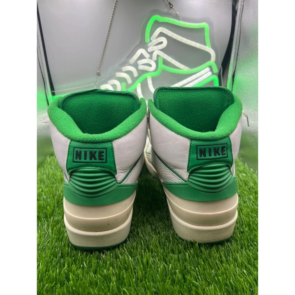 Jordan 2 Retro White Varsity Green High Top Sneakers Shoes‎ Men's Size 8